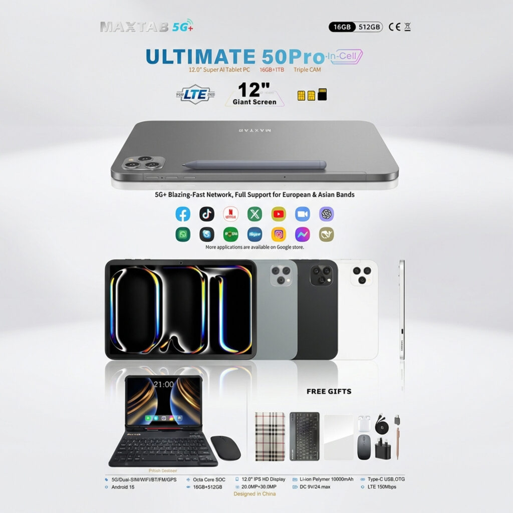 تابلت 12 بوصة ضمان 6 شهور Ultimate 50 Pro