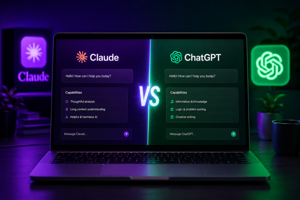 Claude vs ChatGPT comparison 2026 - AI Shortcut LAB blog featured image